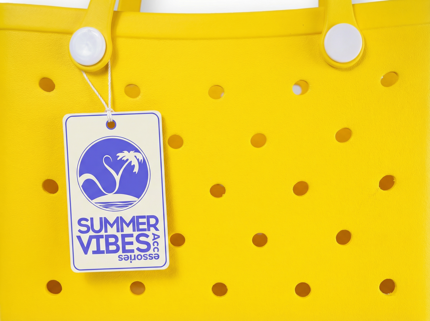 Summer Vibes Bolsa de Playa de Goma – Colorida, Resistente y Personalizable