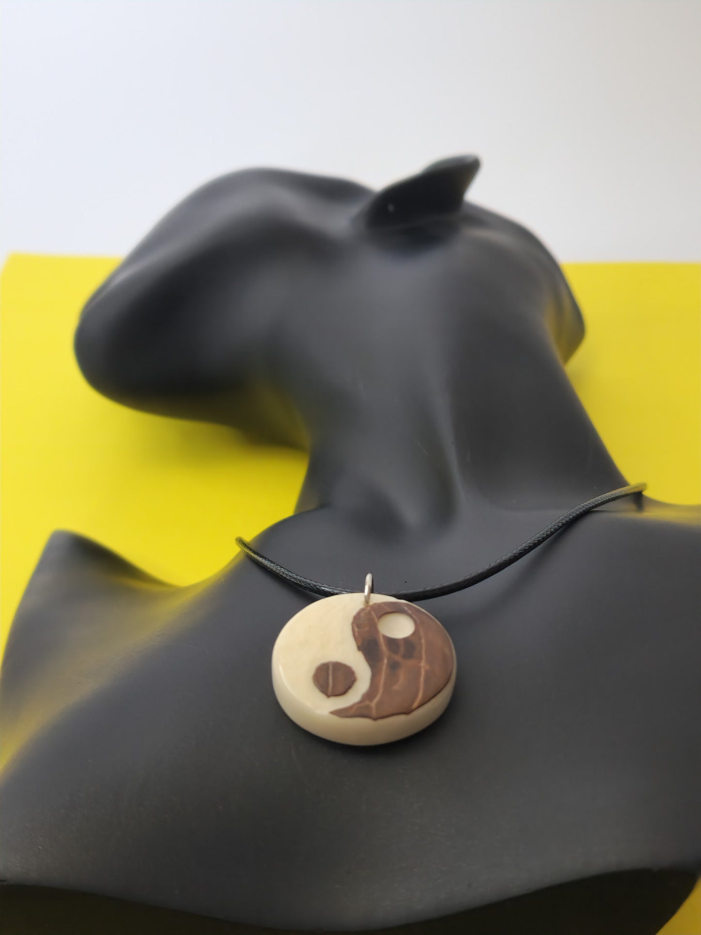 Yin Yang Necklace Carved in Tagua Nut
